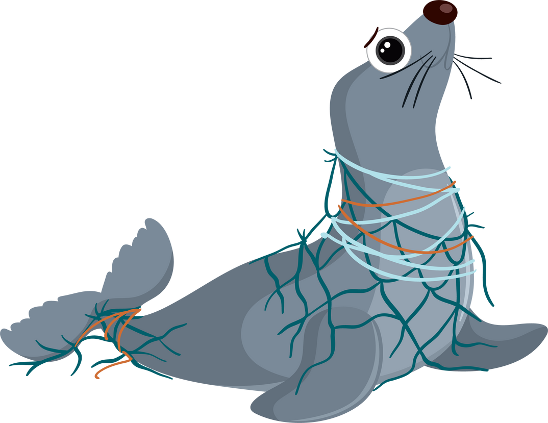 Plastic Pollution on Marine Life Concept